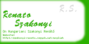 renato szakonyi business card